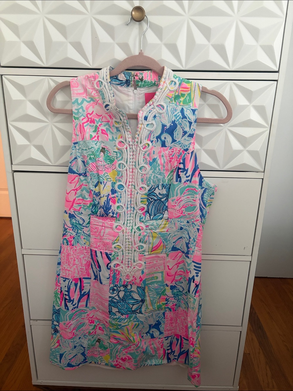 Lilly Pulitzer Sleeveless Patchwork Print Dress in Pink, Blue & Green